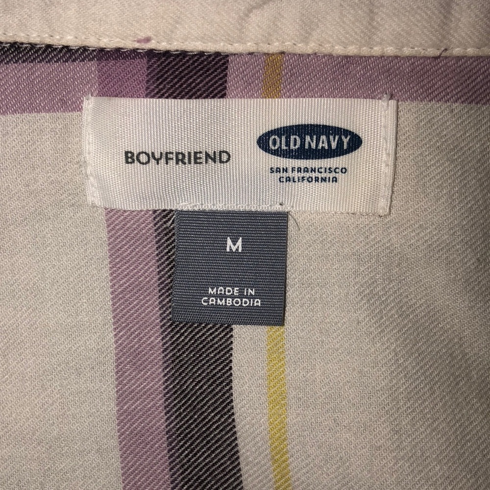 Old Navy Plaid Boyfriend Button-down Shirt - Size Medium - Picture 7 of 8